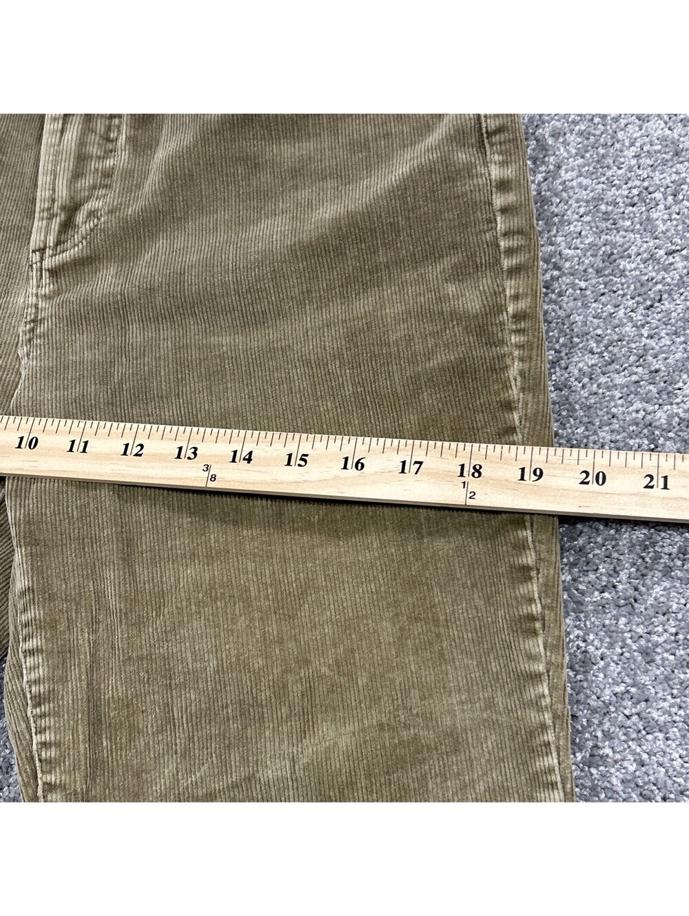 Reitmans Vintage Corduroy Pants Y2K Mid Rise Flare Green Khaki Colour - Picture 4 of 8